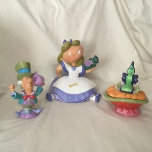 Disney Alice in Wonderland Teapot Mad Hatter Creamer Set Statue Figurines-IOB - Picture 1 of 10