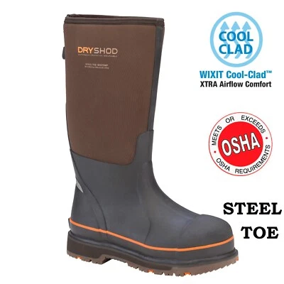 Dryshod Men's Size 7 Steel Toe Warm Weather Work Boot 15" STT-UH-BR - Image 1 of 4