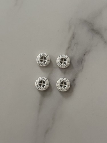4x *RARI* Pulsanti di ricambio Ghost White Stone Island 14mm + accessori rari