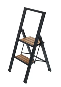WENKO 2 stufig Alu Design Klapp Tritt Leiter Haushalt Steh XXL Stufen rutschfest - Bild 1 von 12