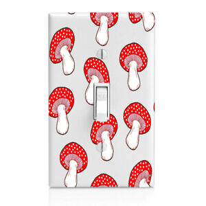 Red Polka Dot Mushroom Light Switch Cover, Wall Décor, Night Light, Cabinet Knob