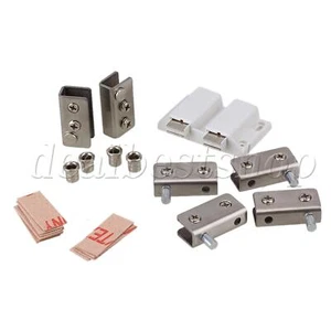 Shower Glass Cabinet Door Pivot Hinges Clamp Magnetic Catch Set for 5-8mm Glass - Picture 1 of 9