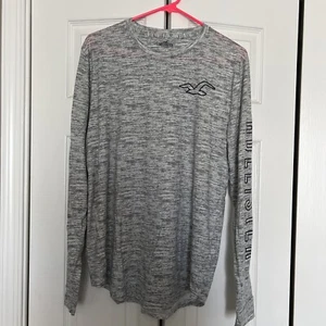 Hollister Mens LS Shirt Gray Large - Picture 1 of 4
