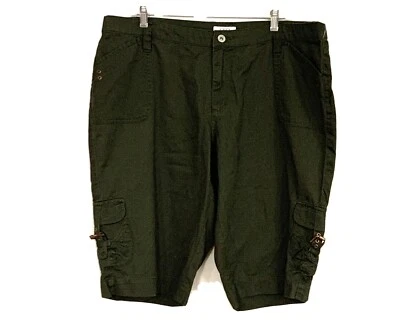 Shorts Cato Cargo tamanho 18 fivela feminino verde cáqui 6 bolsos laterais NOVO Z1 - Imagem 1 de 4