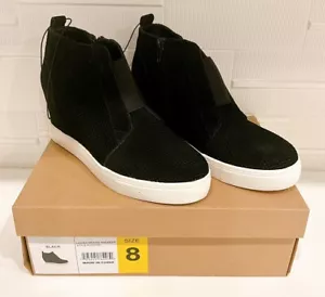 Steve Madden Zapatilla de Cuña, Tacón Zapatilla Zapatos Cremallera Lateral, Talla 8, Negro - Nuevo - Imagen 1 de 7