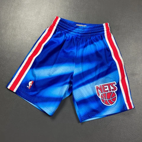 100% Authentic New Jersey Nets Mitchell & Ness Tie Dye Shorts XS 32 Mens Cover