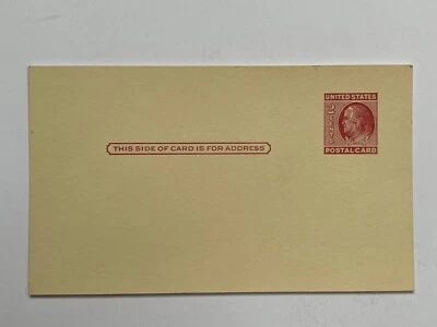 1951 UX38 Red Two Cent Benjamin Franklin US Postal Reply Card Stationery - Image 1 of 3