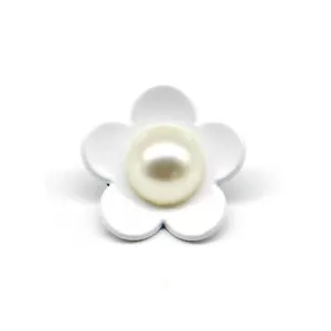 Cute White Flower Shank Sewing Buttons 20 Pcs - 25mm 1" - Picture 1 of 5