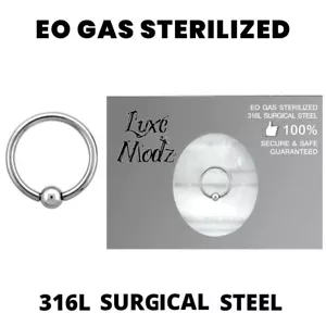 Sterilized Ball Captive Bead Ring Ethylene Oxide Gas Surgical Steel 14G 4mm Ball - Picture 1 of 13