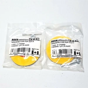 Lot of 2 - Keen Abrasives 3" Holders for PSA Discs Hook & Loop 1/4" Shank 54885 - Bild 1 von 10