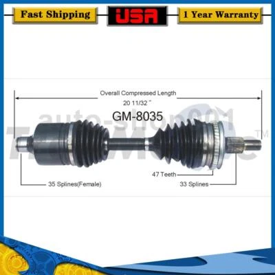 Переднее левое соединение оси CV для Buick Regal 1996 1995 1994 1992 1991 1990 1989 - Изображение 1 из 2