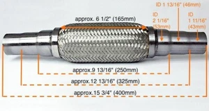 Für Nissan Uni Flexrohr Flexstück Flammrohr Hosenrohr Auspuff 45x48x55 400MM - Bild 1 von 5