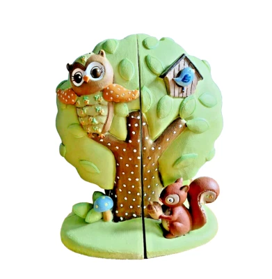 Roman Inc Búho Bosque Amigos Árbol Pájaro Sujetalibros Bebé Guardería Habitación Infantil 6x5x4 Foto 1 de 4
