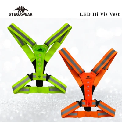 Reflective LED Running Vest Walking Safety High Visibility USB Rechargeable  - Image 1 of 4