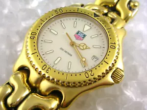 TAG HEUER S/EL SEL, professional 200m, MENS case diver,18k GOLD PLATED NEW BATT. - Picture 1 of 14
