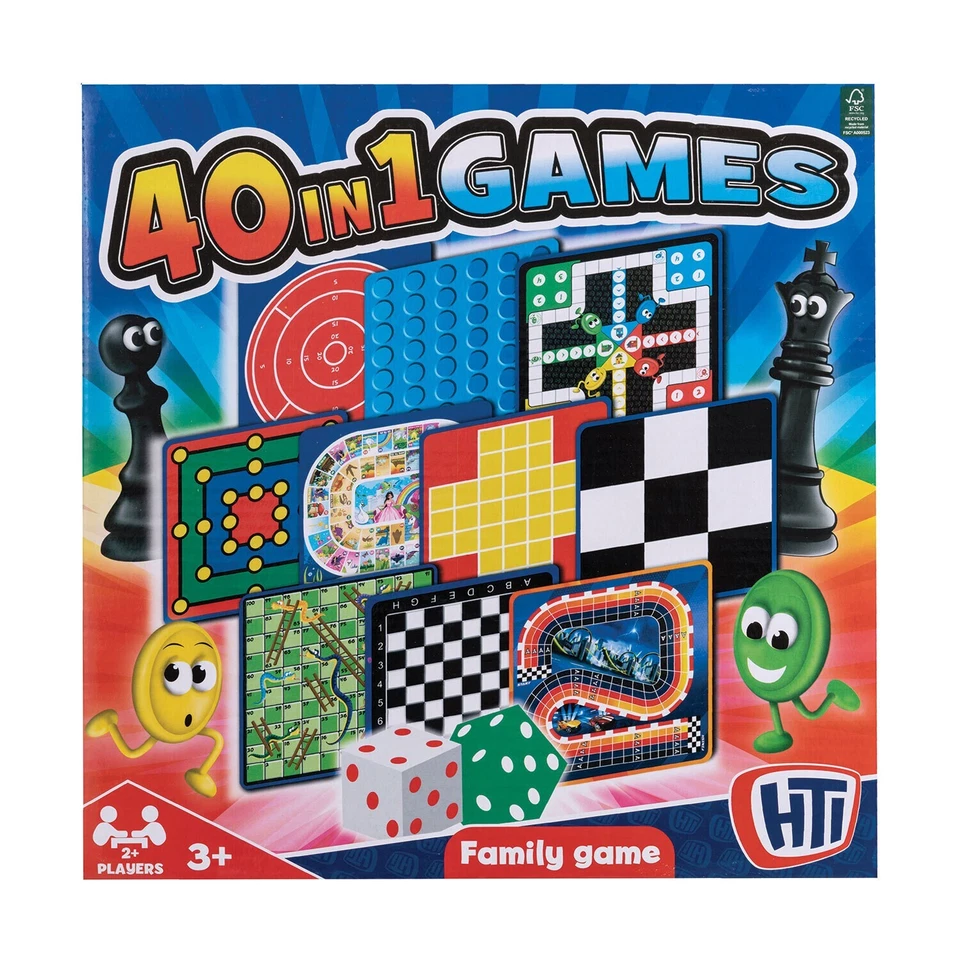 40 IN 1 GAMES COMPENDIUM FAMILY GAME  2+ PLAYERS -AGE 3+  (NEW)  - Image 1 of 1