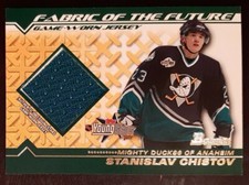 2003 Bowman Stanislav Chistov Fabric Of The Future Hockey Card