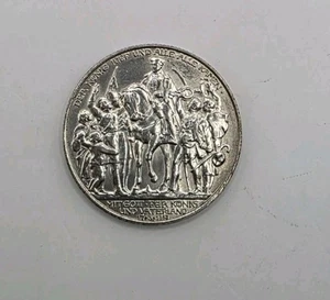 1913 German Empire Zwei (2) Mark William II.Silver.AU-XF Condition w/luster. - Picture 1 of 3