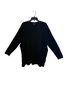 Eileen Fisher Tunika Pullover schwarz Oversize extrafeine Merinowolle Gr. XL - Bild 1 von 9