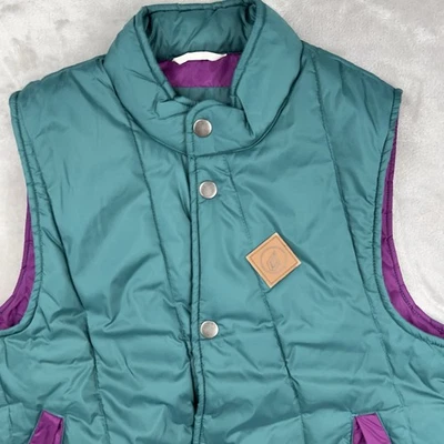 VOLCOM Puffer Vest Snap Button Men’s Small Retro Classic Snowboard 90s Y2K Teal - Image 1 of 4