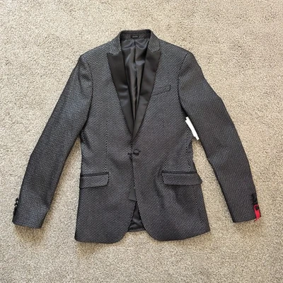 Chaqueta Esmoquin Chevron J Ferrar Elastizada Calce Ajustado Negra Plateada 40L Edición Noche Foto 1 de 4