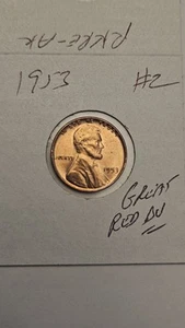 Weizenpfennig 1953 SCHARF ROT BU 1953-P LOT #2 LINCOLN CENT UNC RED LUSTER - Bild 1 von 3