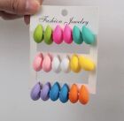 Matte Acrylic Colorful Chunky Water Drop Dome Earrings…Color: Yellow