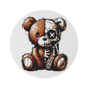 Bear Round Rug, Kids Room Decor, Cute Vintage Style Floor Mat, Unique Gift, - Picture 1 of 5