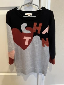 Catimini Girls Long Sleeves Sweater Dress Size 4 (104cm) - Pink, Brown, Grey,Blk - Picture 1 of 7