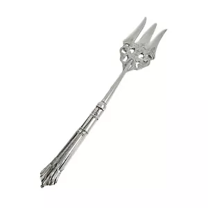 Grande forchetta per tostapane vittoriana argento sterling incisa, design Art Nouveau - Foto 1 di 8