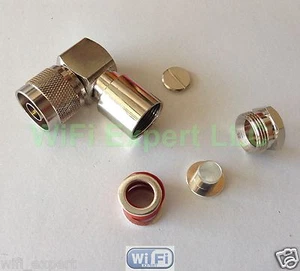 N Stecker Klemme rechtwinklig für RG8 LMR400 RG213 RG214 RFC400 Kabel Stecker - Bild 1 von 1