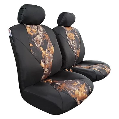For Volkswagen JETTA Car Seat covers Front Set Black Brown Camo Canvas 2PCS - Image 1 of 4