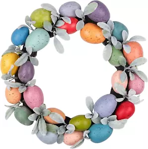 18 Inch Easter Eggs Wreath for Front Door, Spring Easter Holiday Wreath Decorati - Picture 1 of 12