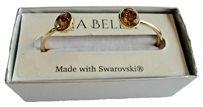 手链女式金色水钻施华洛世奇镀金袖口 Gia Bella 全新带盒 — 第 1/4 张图片