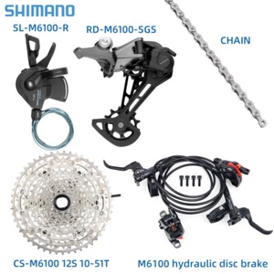 SHIMANO DEORE M6100 Drivetrain Groupset 12S Micro Spline Cassette OE Brakes Set - Picture 1 of 11