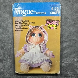Vogue Craft Pattern 9179 Muppet Babies Baby Miss Piggy Clothes 17" Jim Henson - Picture 1 of 6