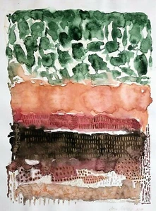 Watercolor Abstrakt Ethno painting Zeichnung Bild Kunst Malerei Art - Bild 1 von 1