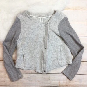Chaqueta de moto Ann Taylor Loft gris texturizada tejida para mujer grande L - Imagen 1 de 7