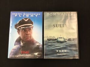 Flight / Sully - Airplane Pilot DVD Lot - Denzel Washington Tom Hanks