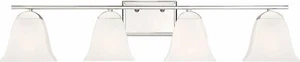 Quoizel 4 Light Polished Nickel Vanity Wall With Opal Etched Glass Orig $345 - Picture 1 of 1