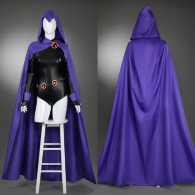 Nuevo Disfraz de Teen Titans Raven Rachel Roth Cosplay Traje Conjunto Completo Foto 1 de 4