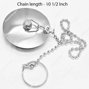 4/5/6 CM Universal Bath/Sink Plug Metal Chrome With Without Chain Heavy Duty - Picture 1 of 20