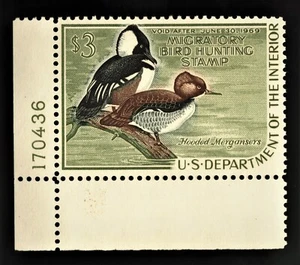 #RW35 1968 US Federal Duck Stamp $3 Migratory Bird Hunting MNH OG NH #80 - Picture 1 of 2