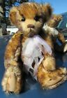 VINTAGE MOHAIR TEDDY BEAR 14" RARE MULTI BEIGE TIPPED BROWN COLOR ARTIST OOAK