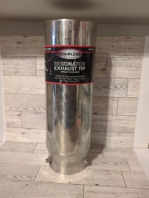 Punta de escape de 4,5" punta de lápiz de acero inoxidable pulido se adapta a 2,75" - 3,75" atornillado Foto 1 de 4