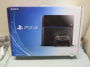 Sony Play Station 4 CUH-1001A B01 Jet Black, 500Gb, Tested & Working, Mfd 2/2014 - Picture 1 of 9