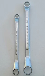 Ring Spanners, Wrenches, 2pc SAE Imperial 3/8" - 5/8" Forged Steel, Minimax, New - Picture 1 of 6