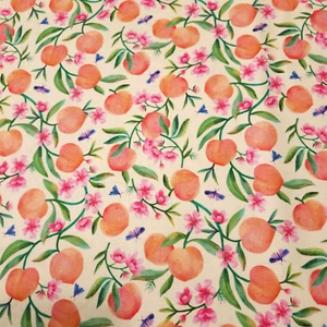 33" Ambrosia Natalie Miles P&B Textiles Peaches Blossoms Yellow - Picture 1 of 3