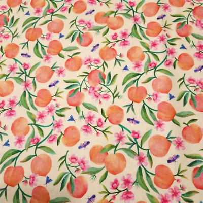 33" Ambrosia Natalie Miles P&B Textiles Peaches Blossoms Yellow - Image 1 of 3