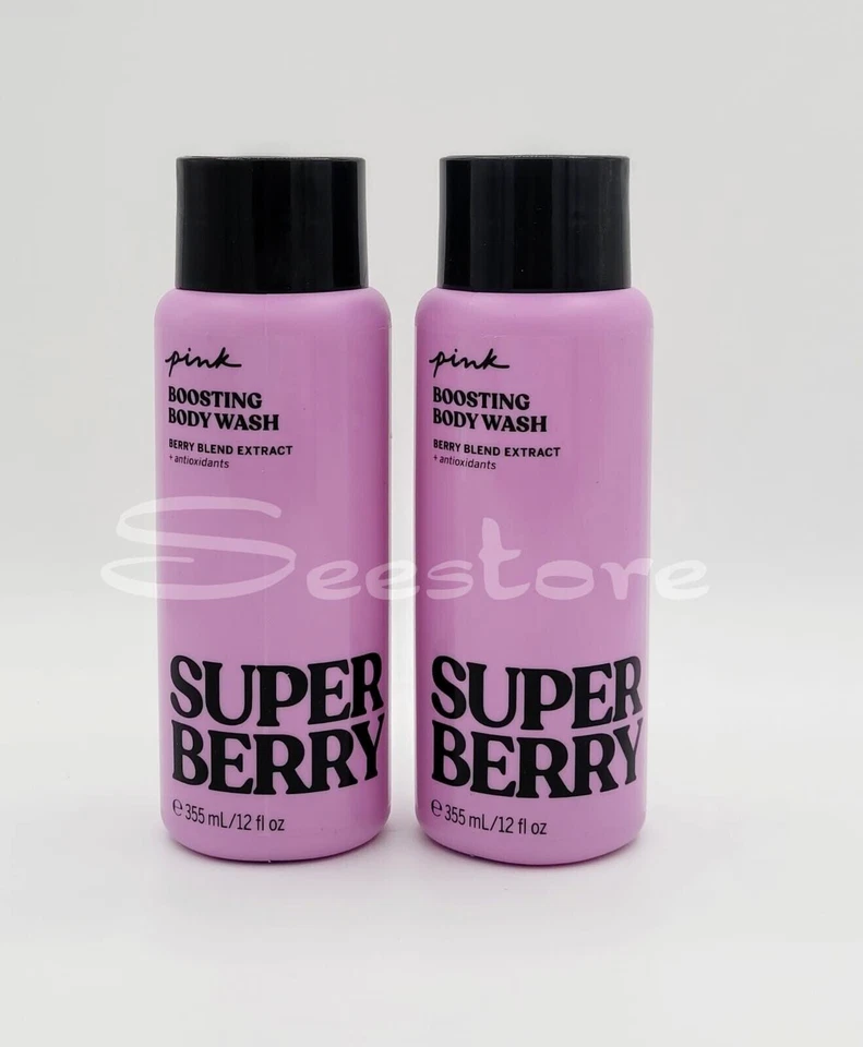 Juego de 2 gel de ducha gel de ducha Victoria Secret Pink Super Berry Boosting 12 fl oz Foto 1 de 1